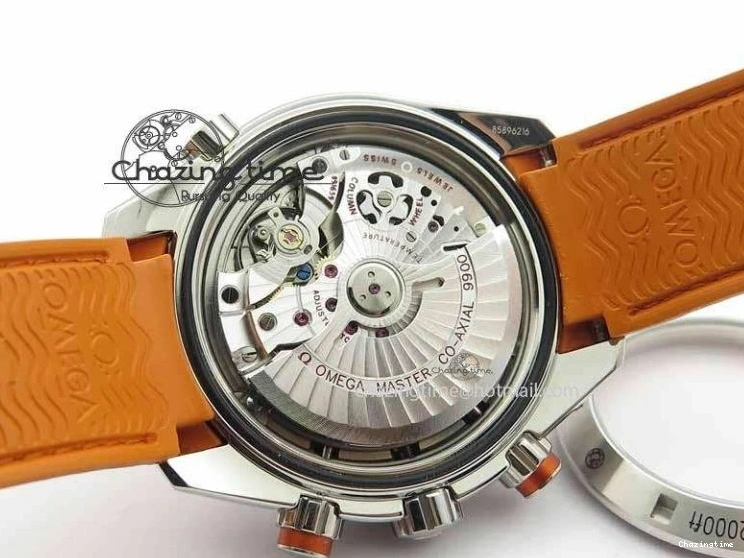 0513 Planet Ocean Master Chrono 45mm SS OM 1:1 Best Edition Black Dial On Orange Rubber Strap A Attractive 8170
